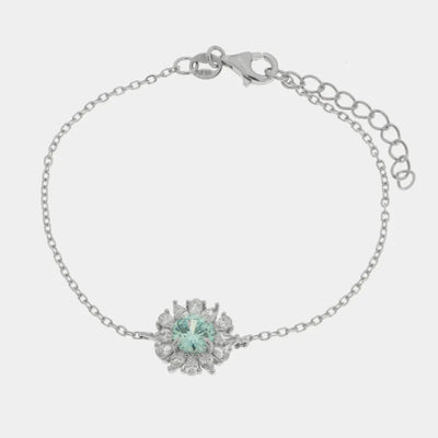 Sterling Silver 925 Kate Bracelet with Blue Zircon