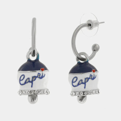 Orecchini in Acciaio campanella Capri blu e bianca - BYSIMON gioielli