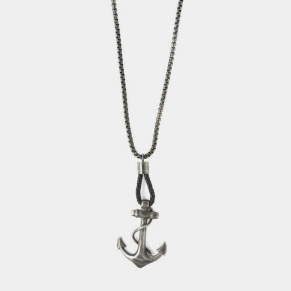 Collana in Acciaio con pendente a tema nautico a forma di ancora IJEWEL - gioiello BySimon