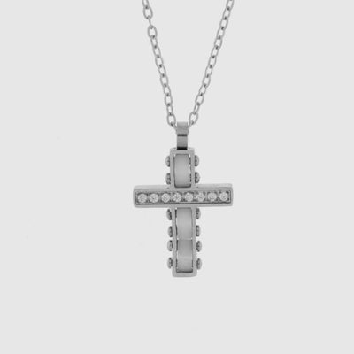 Collana in Acciaio con pendente a forma di croce
