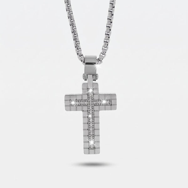 Collana in Acciaio con pendente doppia croce - BYSIMON gioielli