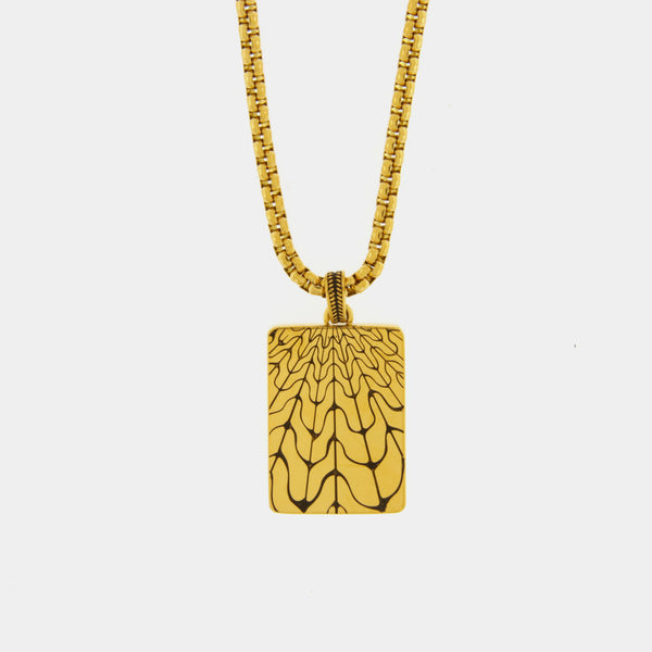 Collana in Acciaio con piastra rettangolare placcato oro IJEWEL - gioiello BySimon