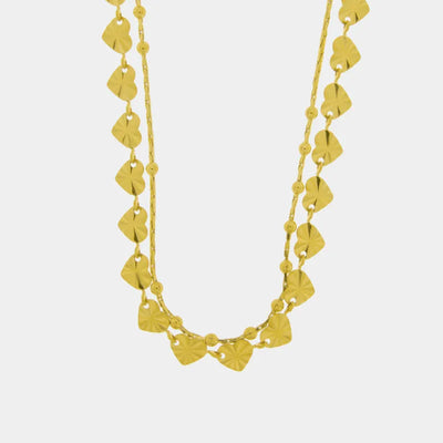 Collana in Acciaio doppiofilo con catenina e cuori