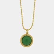 Collana in Acciaio con cristallo verde