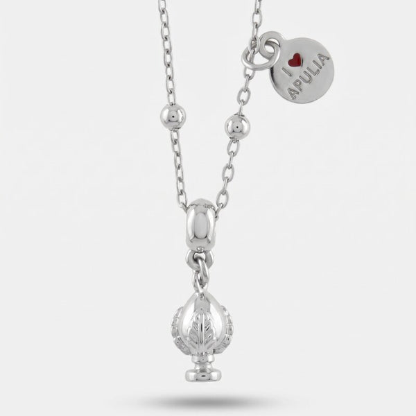 Collana in Acciaio pumo portafortuna pugliese silver BYS - gioiello BySimon