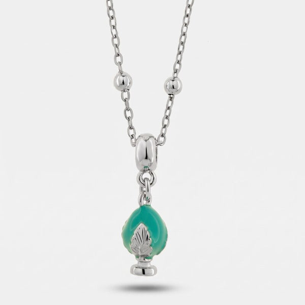 Collana in Acciaio pumo portafortuna pugliese verde BYS - gioiello BySimon