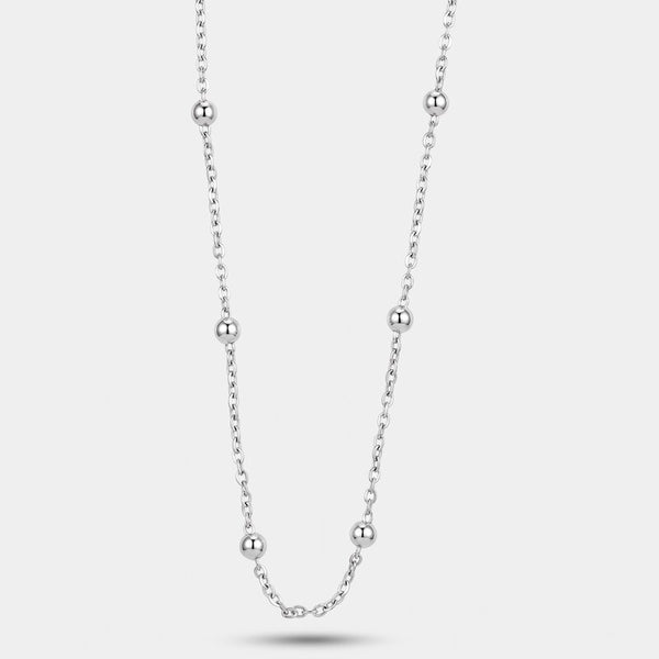 Collana in Acciaio Catena lunga con palline - BYSIMON gioielli