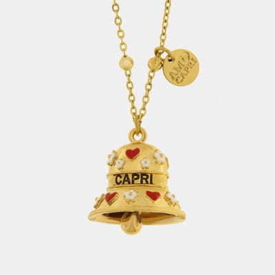 Collana in Acciaio campanella Capri con cuori e fiori - BYSIMON gioielli