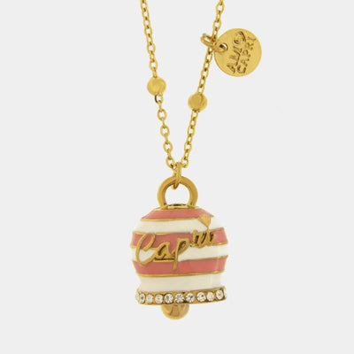 Collana in Acciaio campanella Capri con strisce rosa - BYSIMON gioielli