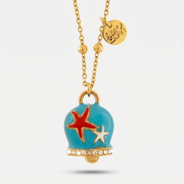 Collana in Acciaio Inossidabile campanella Capri azzurra con stelle marine | gioielli in acciaio inossidabile | BYSIMON