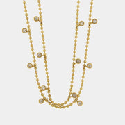 Collana in Acciaio doppia catena con punti luce - BYSIMON gioielli