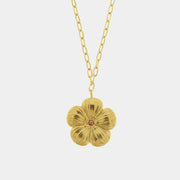 Collana in Acciaio fiore rigato - BYSIMON gioielli