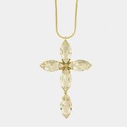 Collana in Acciaio croce con cristalli - BYSIMON gioielli