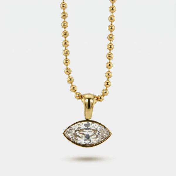 Collana in Acciaio occhio cristallo
