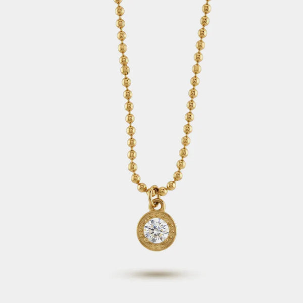 Collana in Acciaio maglia sfere cristallo circolare