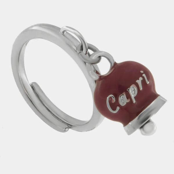 Anello in acciaio con campanella Capri | gioiello laurea | BYSIMON