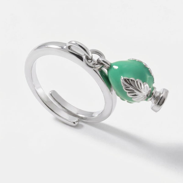 Anello in Acciaio pumo portafortuna pugliese verde BYS - gioiello BySimon