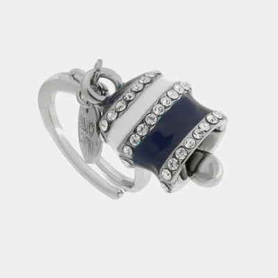 Anello in Acciaio campanella Capri strisce blu e bianche - BYSIMON gioielli