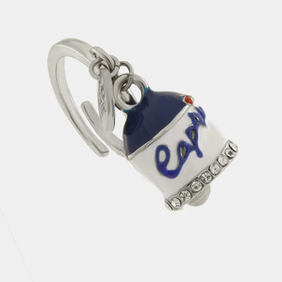 Anello in Acciaio campanella Capri blu e bianca - BYSIMON gioielli