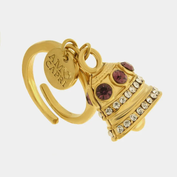 Anello in Acciaio campanella con pois - BYSIMON gioielli