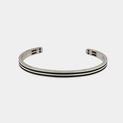 Bracciale in Acciaio rigido con strisce nere