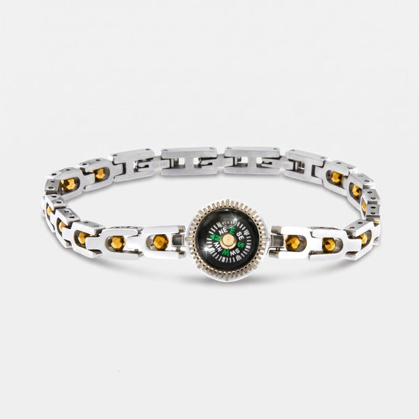 Bracciale in Acciaio con ciondolo bussola IJEWEL - gioiello BySimon