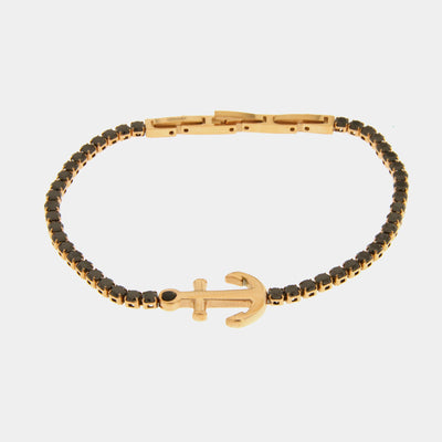 Bracciale in Acciaio tennis con ciondolo ancora IJEWEL - gioiello BySimon