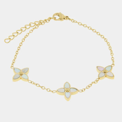 Bracciale in Acciaio con fiore a quattro petali