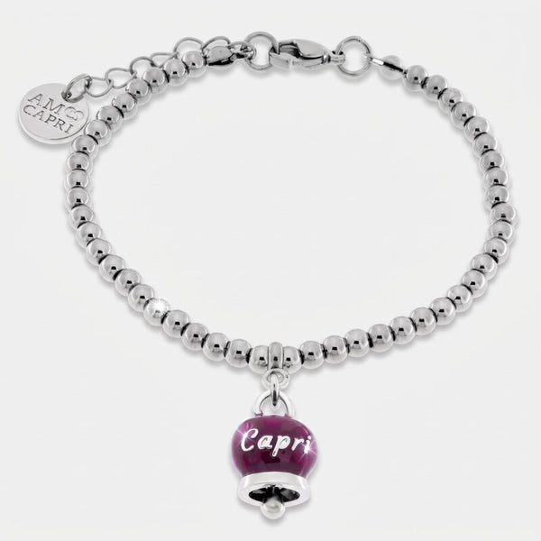 Bracciale in acciaio con campanella Capri | ciondolo per laurea | BYSIMON