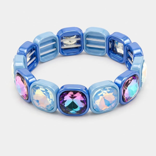 Bracciale in Acciaio con cristalli blu - BYSIMON gioielli
