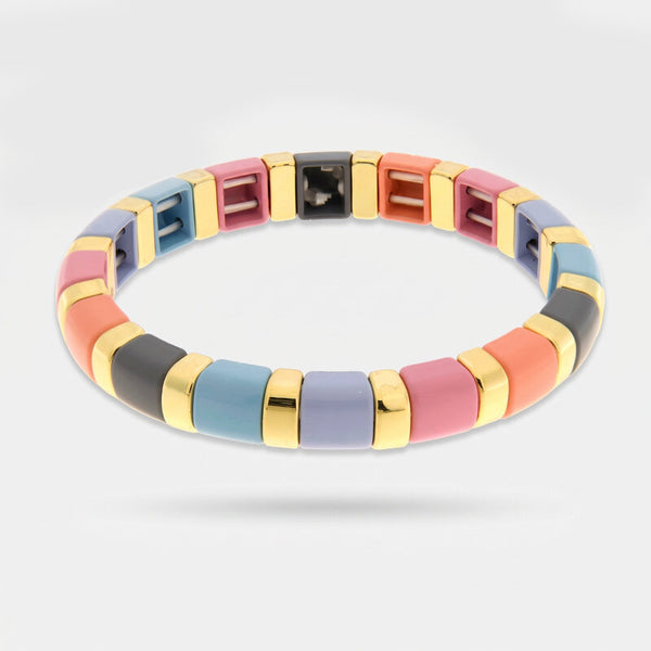 Bracciale in Acciaio con sfere colorate - BYSIMON gioielli