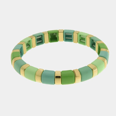 Bracciale in Acciaio con sfere verdi