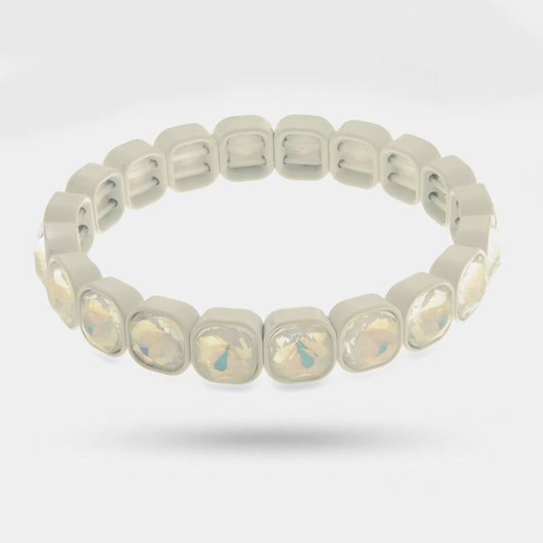 Bracciale in Acciaio con cristalli bianchi - BYSIMON gioielli