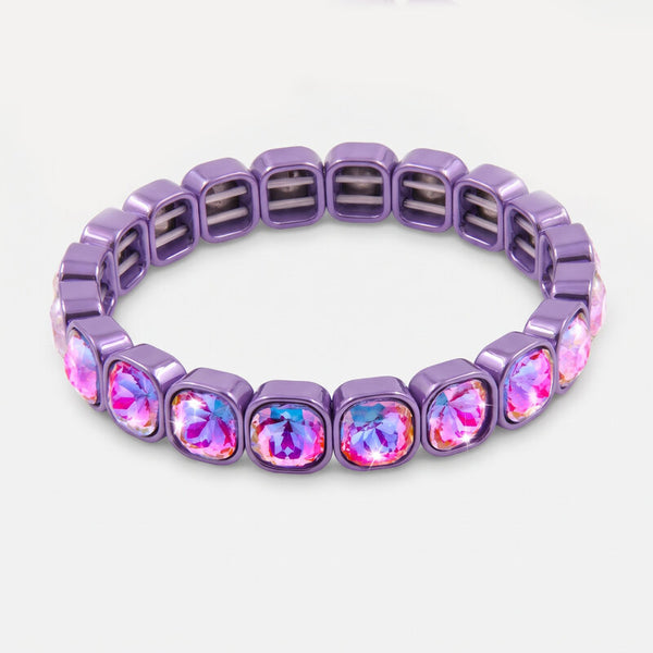Bracciale in Acciaio con cristalli viola - BYSIMON gioielli