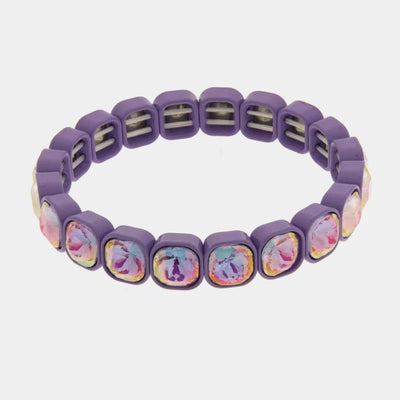 Bracciale in Acciaio con cristalli viola
