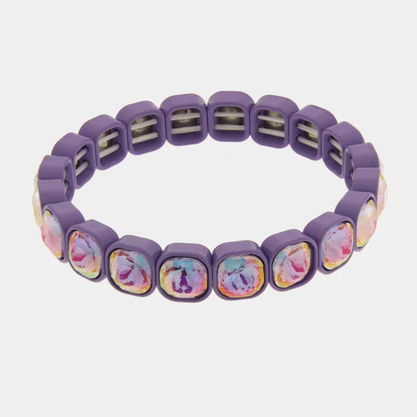 Bracciale in Acciaio con cristalli viola - BYSIMON gioielli