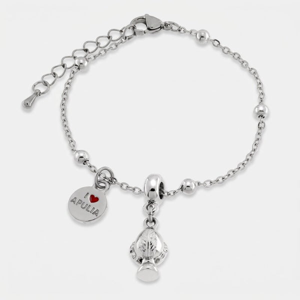 Bracciale in Acciaio pumo portafortuna pugliese silver BYS - gioiello BySimon