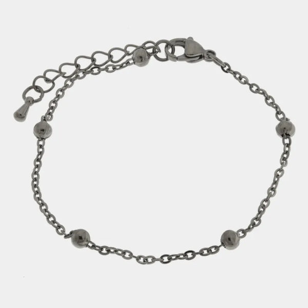 Bracciale in Acciaio catena con palline - BYSIMON gioielli