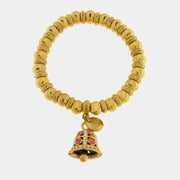 Bracciale in Acciaio campanella Capri con pois rosa - BYSIMON gioielli