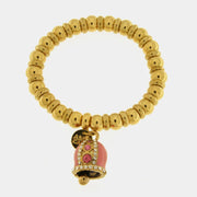 Bracciale in Acciaio campanella Capri rosa con pois - BYSIMON gioielli