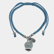 Bracciale in Acciaio con Cordino e Campanella Portafortuna Capri Anima Azzurra - Colore Dutch Canal
