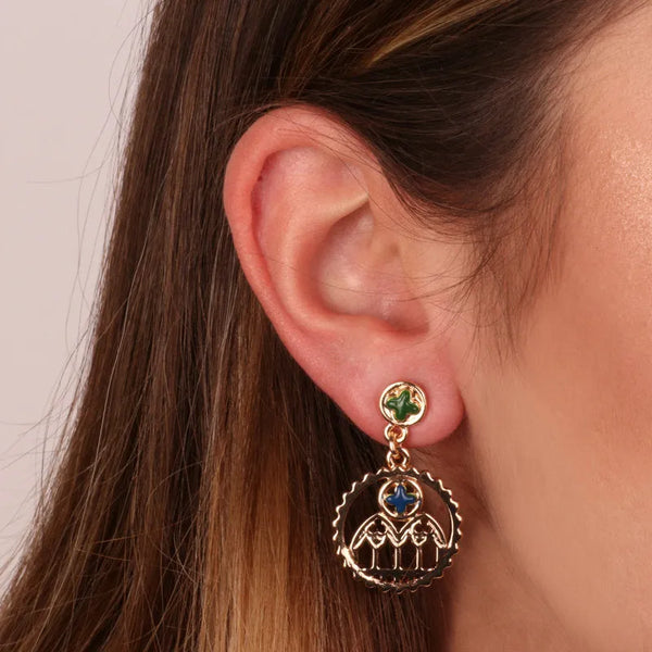 Metal earrings with Doge's Palace in Venice