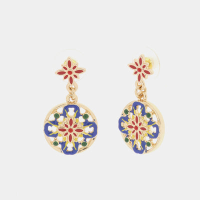 Orecchini in Metallo con pendente maiolica - BYSIMON gioielli