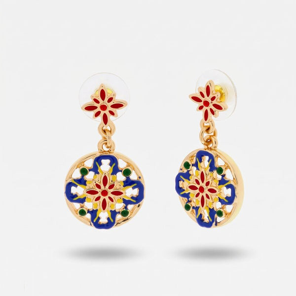 Orecchini in Metallo con pendente maiolica - BYSIMON gioielli