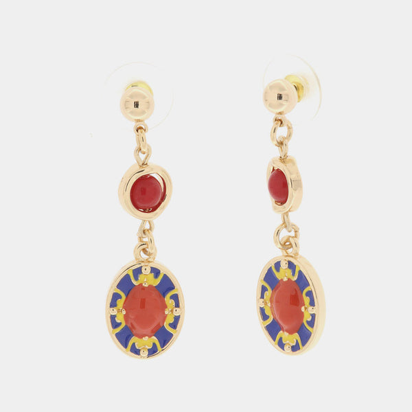 Orecchini in Metallo con pendente maiolica - BYSIMON gioielli