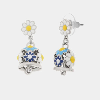 Orecchini in Metallo con campanella e fiori blu - BYSIMON gioielli