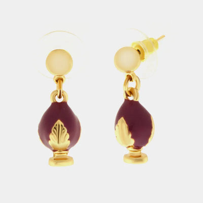 Orecchini in Metallo con pumo viola - BYSIMON gioielli