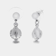 Orecchini in Metallo con pumo placcato argento