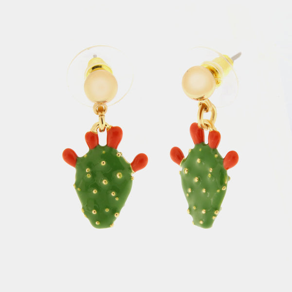 Orecchini in Metallo con cactus pendente - BYSIMON gioielli