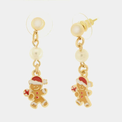 Gingerbread Man Metal Earrings